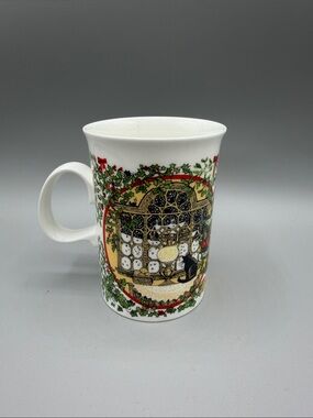 Vintage Dunoon Ceramics Bone China Cup Christmas Design Sue Scullard England